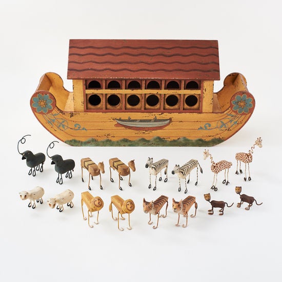 Hand Carved Wooden Forest Animals - Set of 17